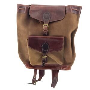 Timberland Brown and Tan Leather Backpack